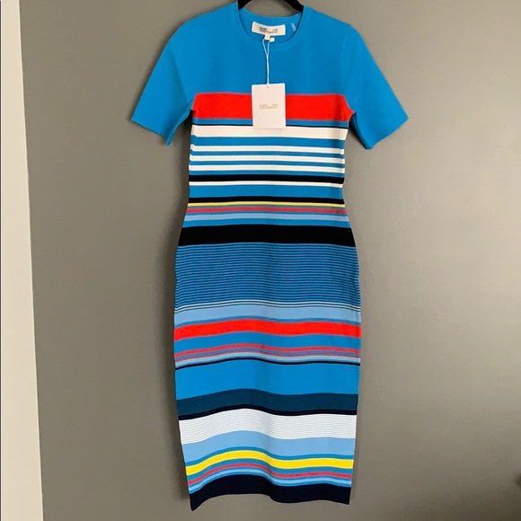 dvf soft shoulder sweater dress